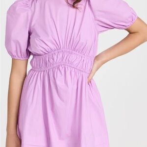 English Factory Lavender Puff-Sleeve Mini Dress